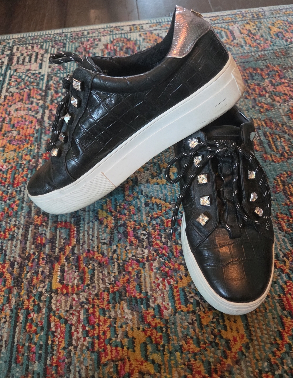 Kurt Geiger LIVIAH croc-print embellished sneakers Euro Size 40, Womens 9